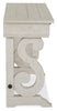 Bronwyn 50" Traditional Sofa Table with Storage - Alabaster Pine with Scroll Design Wood Base|Table de salon traditionnelle Bronwyn de 50 po avec rangement - pin albâtre avec base en bois à volutes