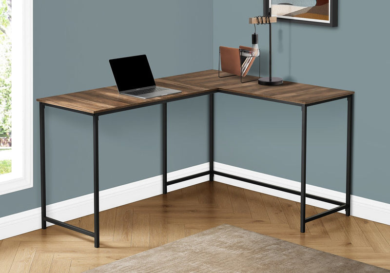 Karter 58.25\" L-Shaped Corner Office Desk - Brown