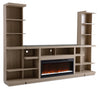 Axel 74" 3-Piece Entertainment Centre with Electric Fireplace and Storage for TVs up to 85"- Taupe|Meuble audio-vidéo Axel 3 pièces de 74" avec foyer électrique et rangement pour téléviseurs jusqu’à 85 po - taupe