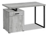 Remi 47.25\" Reversible Office Desk with Drawer & Cabinet - Grey