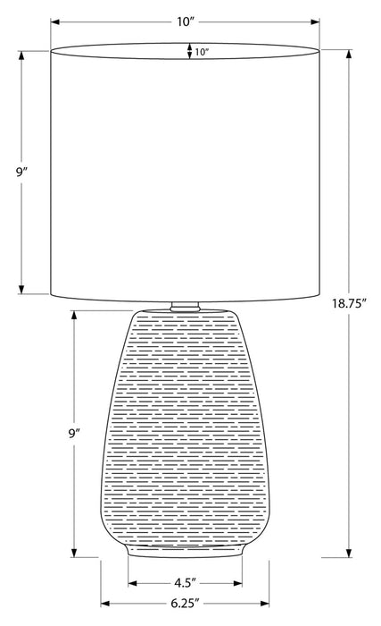 19\" Grey Textured Ceramic Table Lamp