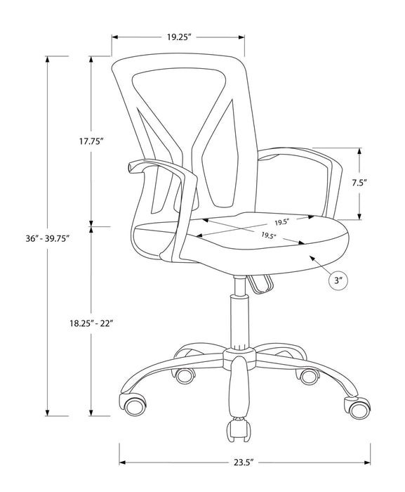Dominic 23.5\" Office Chair with Mesh Back - White