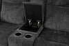 Atlantis 79" Fabric Zero Gravity Power Reclining Loveseat with Storage Console and USB Ports - Dark Grey | Causeuse à inclinaison électrique Atlantis de 72 po en tissu avec console de rangement, ports USB et position zéro gravité - gris foncé