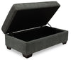 Made in Canada Verona 44" Linen-Look Fabric Storage Ottoman - Charcoal Grey | Pouf de rangement Verona de 44 po fabriqué au Canada en tissu d’apparence lin - gris anthracite