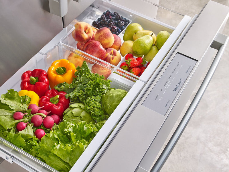 Bosch 800 Series 36\" 20.5 Cu. Ft. Smart 4-Door French Door Refrigerator with Dual Compressor - Stainless Steel