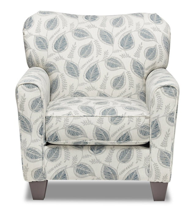 Scarlett 34\" Brockley Willow Multicolour Chenille Fabric Accent Chair with Rolled Arms