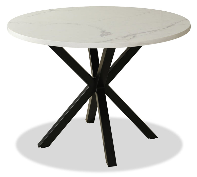 Verona 5pc Dining Set with Table & 4 Lexi Chairs, Culture Marbled Top, Metal, 42\"W Round - Taupe