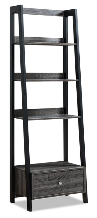 Eden 24\" Ladder Style Open Bookcase with Drawer - Grey