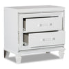 Max Bedside 2-Drawer Nightstand, 30\"W x 30\"H, Glam - White