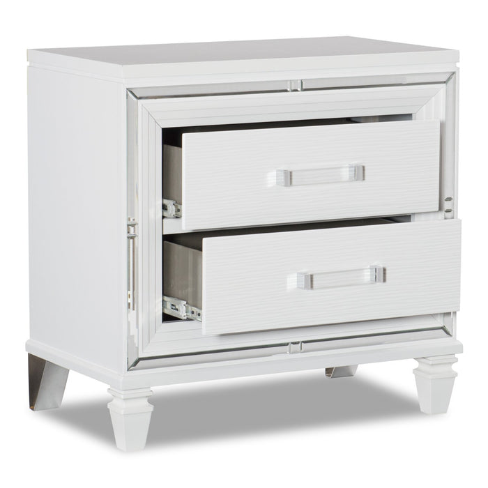 Max Bedside 2-Drawer Nightstand, 30\"W x 30\"H, Glam - White