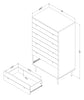 Lake Bedroom Chest of Drawers, 5-Drawer, 29"W x 52"H, Made in Canada, Glam - Black | Commode verticale somptueuse Lake de 29 po (L) x 52 po (H) à 5 tiroirs pour la chambre à coucher, fabriquée au Canada - noire