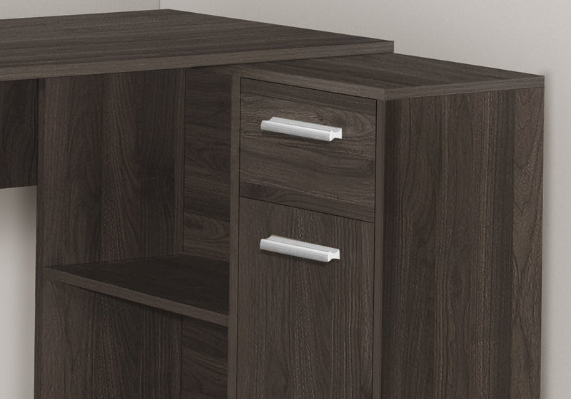 Bristol 46\" L-Shaped Computer Office Desk with Shelves, Drawer & Cabinet - Brown Oak