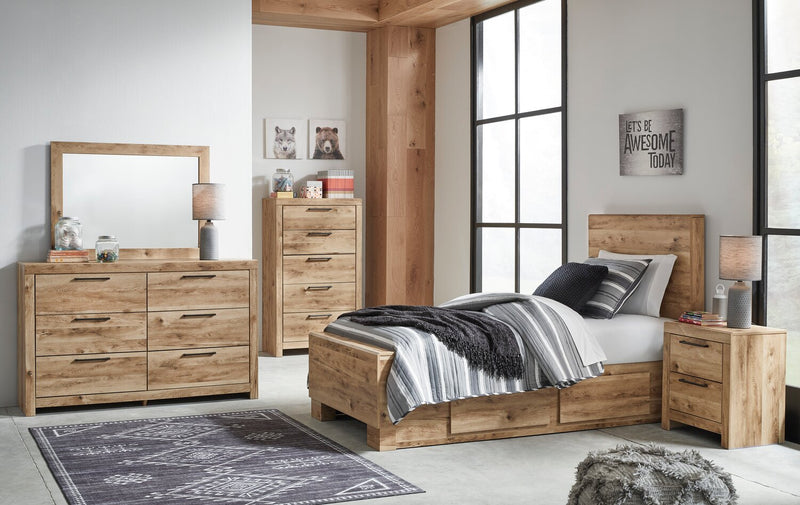 Derekson Bedside 2-Drawer Nightstand with USB Ports, 21.7\"W x 24.4\"H - Natural