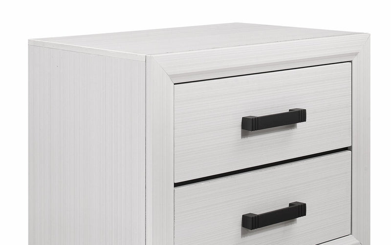 Kate Bedside 2-Drawer Nightstand, 23.6\"W x 24.8\"H - White