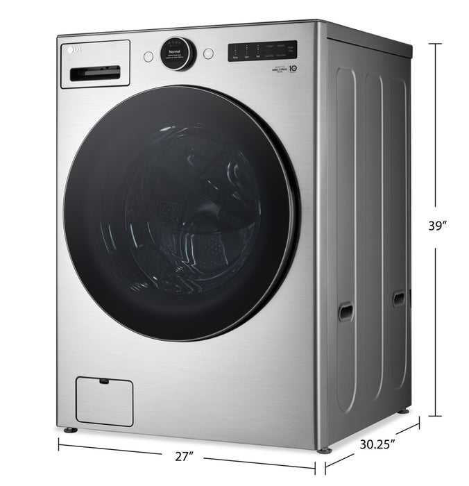 LG 5.2 Cu. Ft. Smart Front-Load High-Efficiency Steam Washer - Graphite Steel - Stackable - WM5500HVA