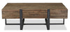 Manchester 54" Rustic Coffee Table with Storage - Brown Wood with Iron Base|Table à café rustique Manchester de 54 po avec rangement - bois brun avec base en fer