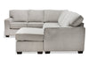 Verona 2-Piece Brushed Linen-Look Fabric Right-Facing Sectional - Beige 