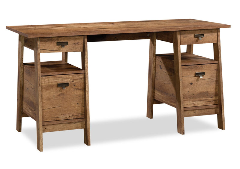  Kyree 59.06\" Executive Office Desk with 4-Drawers - Vintage Oak