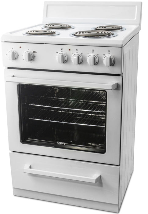 Danby 2.5 Cu. Ft. Electric Range With Compact 24\" Width and 4 Burners - White - DERM240WC