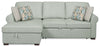 Scott Living Haven 2-Piece Left-Facing Chenille Fabric Sleeper Sectional with Storage Chaise - Seafoam Blue | Sofa-lit sectionnel de gauche Haven de Scott Living 2 pièces en tissu de chenille avec fauteuil long de rangement - bleu écume de mer