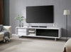Amelia 89" Modern TV Stand with Storage and Cable Management for TVs up to 100"- White & Black Two |Meuble pour téléviseur moderne Amelia de 89 po avec rangement et système de gestion des câbles pour