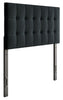 Ellis Upholstered Headboard in Charcoal Fabric, Button Tufted - Twin Size | Tête de lit rembourrée Ellis en tissu anthracite avec capitonnage à boutons - format lit simple