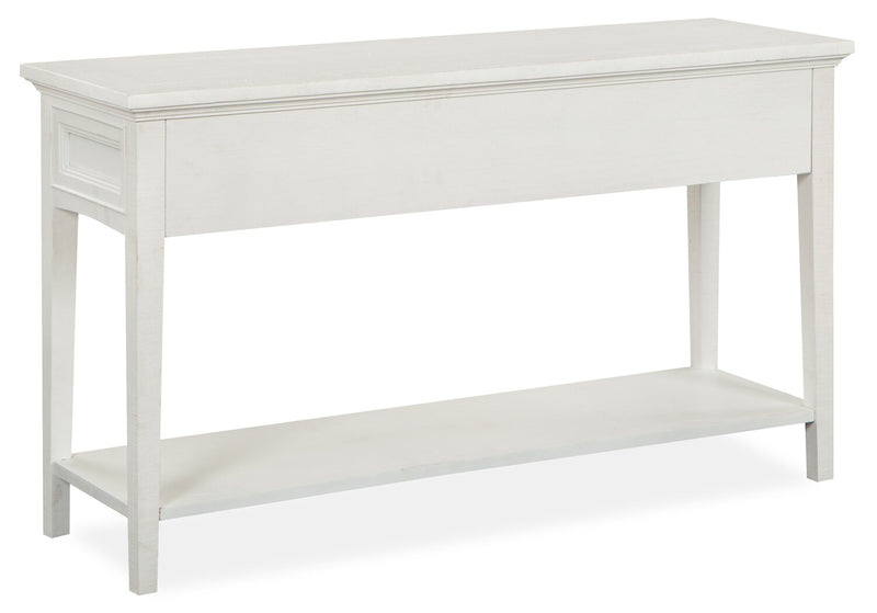 Heron Cove 50\" Traditional Sofa Table with Storage and Shelf - White Pine