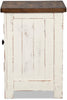 Benjy Chairside Table - Rustic style End Table in Distressed white, natural pine Engineered Wood