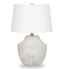 20" Cream Textured Concrete Table Lamp with Ivory Shade|Lampe de table de 20 po béton texturé crème avec abat-jour ivoire