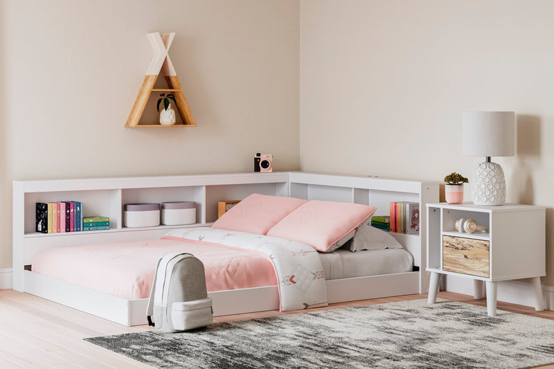 Wolf Platform Bookcase Bed for Kids, White - Full Size