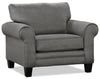 Made in Canada Tula 42\" Fabric Chair with Rolled Arms - Steel Grey