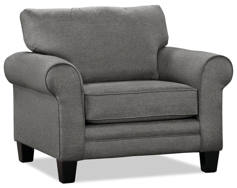 Made in Canada Tula 42\" Fabric Chair with Rolled Arms - Steel Grey