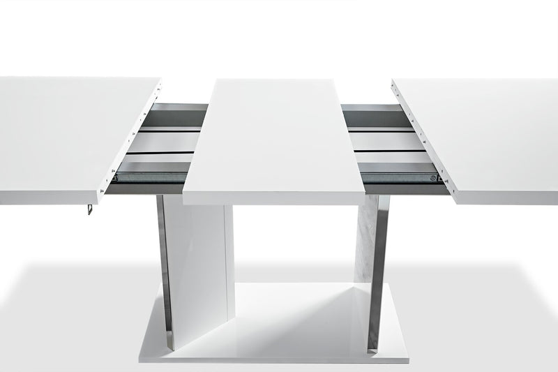 Raia Dining Table - Made in Italy, Pedestal Base, Modern, 71\"W - White