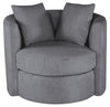 Petite Chenille Swivel Cuddler Chair - Plush Thunder 