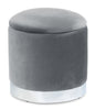 Phebe Velvet Storage Ottoman - Grey 