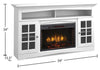 Huntley 59" Electric Fireplace TV Stand with Storage and Cable Management for TVs up to 65"- White|Meuble pour téléviseur Huntley de 59 po avec foyer électrique, rangement et système de gestion des câbles pour téléviseurs jusqu’à 65 po - blanc