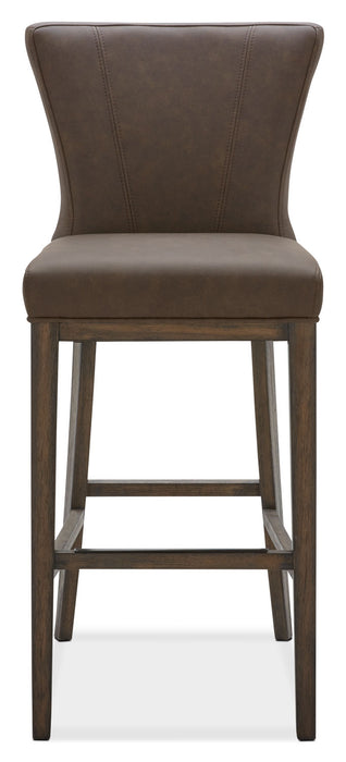 Quinn Barstool with Vegan Leather Fabric, 30\"H - Brown