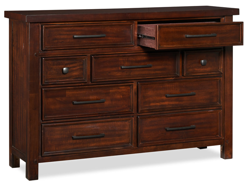 Sonoma 5pc Bedroom Set with Storage Bed, Dresser & Mirror, Mango Brown - King Size