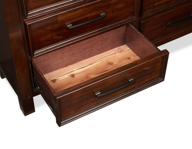 Sonoma Bedroom 9-Drawer Dresser, 62\"W x 42\"H - Mango Brown