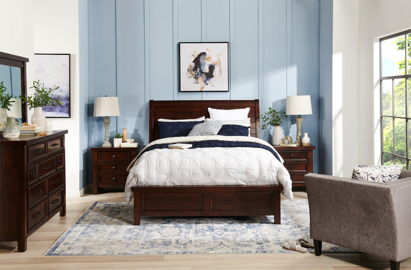 Sonoma 6pc Bedroom Set with Bed, Dresser, Mirror & Nightstand, Mango Brown - King Size