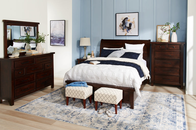 Sonoma Panel Bed with Headboard & Frame, Mango Brown - Queen Size