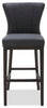 Quinn Bar Stool – Grey - Contemporary style Bar Stool in Grey Rubberwood and Bonded Leather