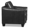 Andi Leather-Look Fabric Chair – Black - Glam style Chair in Black