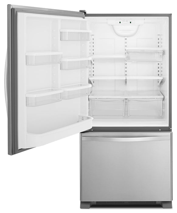 Whirlpool 30\" 18.7 Cu. Ft. Bottom-Mount Refrigerator - Monochromatic Stainless Steel - WRB329LFBM