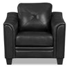 Andi Leather-Look Fabric Chair – Black - Glam style Chair in Black