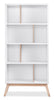 Bremen Bookcase - Retro style Bookcase in White/Brown Medium Density Fibreboard and Hardwood Solids