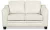 Andi 62\" Leather-Look Fabric Loveseat with Button Tufting - Beige