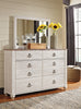 Willowton Mirror - Country style Mirror in White Engineered Wood and Laminate Veneers
