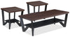 Arika 3-Piece Coffee and Two End Tables Package – Black - Contemporary style Occasional Table Package in Brown Wood
