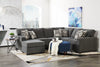 Verona 2-Piece Brushed Linen-Look Fabric Left-Facing Sectional - Charcoal 